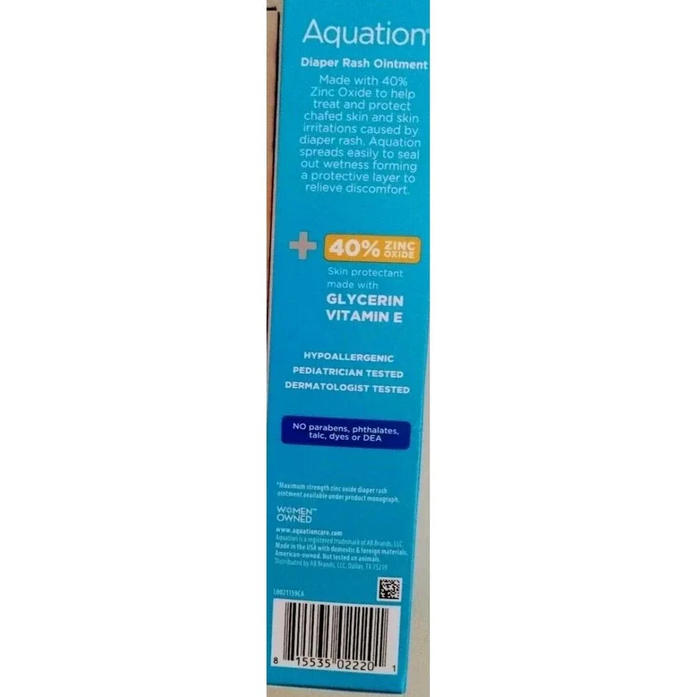 4X Aquation Max Strength Baby Diaper Rash Ointment 40% Zinc Oxide Vitamin E New